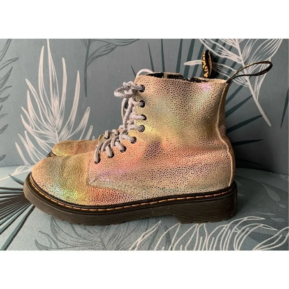 Doc Dr Martens Pascal J Shiny Iridescent Boots Girls Youth US Size 3